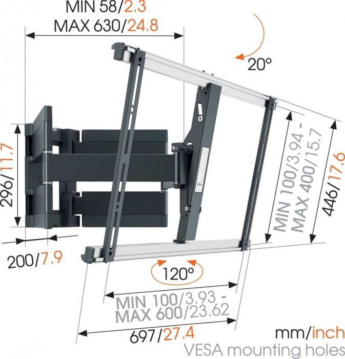 Vogels - THIN 550 Supports muraux TV orientable